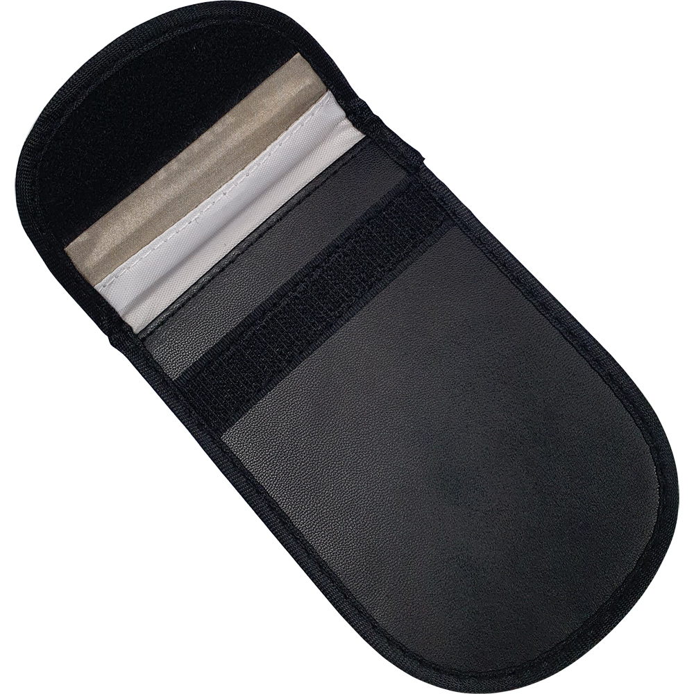 RFID Car Key Signal Blocking Pouch - Small. Pouch Dimensions - Width = 125mm Height = 80mm. RFID Cards