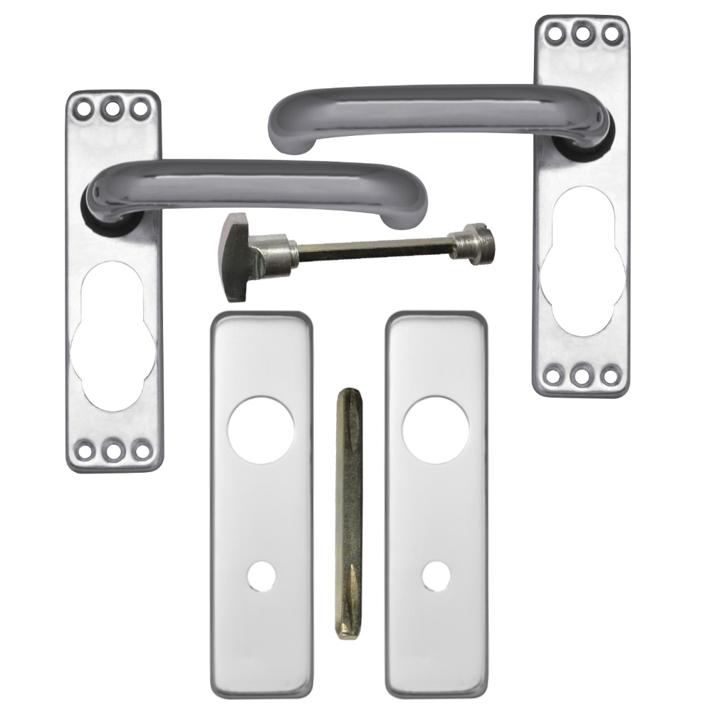 ASEC AS4005 bathroom door handle set round handle with polished chrome finish Wooden Door Handles